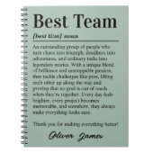 Personalized Best Team Definition Appreciation Notitieboek (Voorkant)