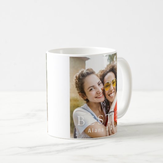 Personalized Besties Mug with Names and Photo (Devant droit)