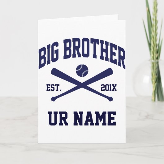 Personalized Big Brother Baseball T Shirt Kaart (Voorkant)