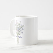 Personalized Birth Flower Aster Custom Koffiemok (Voorkant links)