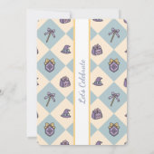 Personalized Birthday Academy Wizard School Blue Kaart (Achterkant)