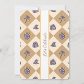 Personalized Birthday Academy Wizard School Gold Kaart (Achterkant)