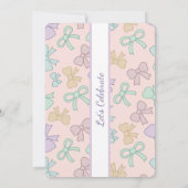 Personalized Birthday Bow Pastel Sweet Invitation (Dos)