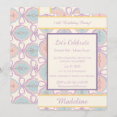 Personalized Birthday Bow Sweet Invitation Blush (Devant / Derrière)