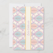 Personalized Birthday Bow Sweet Invitation Blush Kaart (Achterkant)