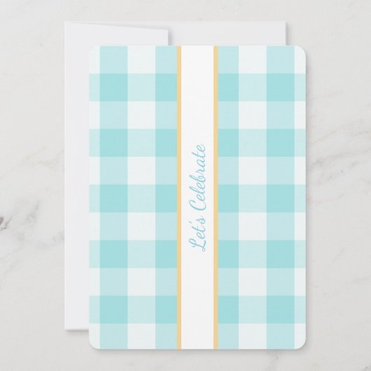 Personalized Birthday Gingham Blue Invitation (Dos)