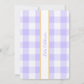Personalized Birthday Gingham Purple Invitation (Dos)