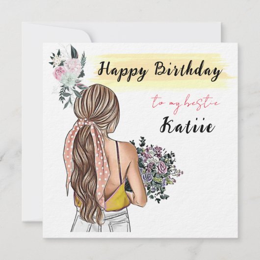 PERSONALIZED Birthday Kaart voor Bestie vriend (Voorkant)
