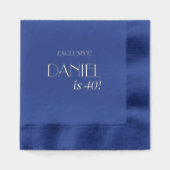 Personalized Birthday Modern Foil Stamped Napkins (Recto)