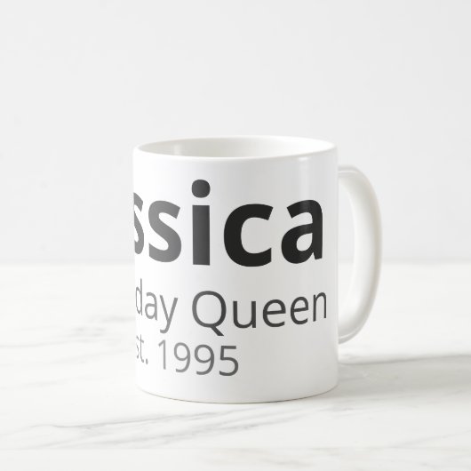 Personalized Birthday Mug – Name, Role & Year (Devant droit)