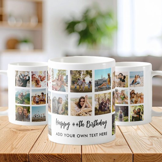 Personalized Birthday Photo Collage Mug