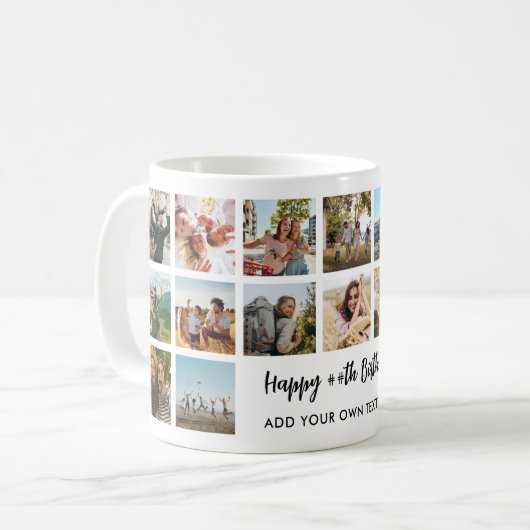 Personalized Birthday Photo Collage Mug (Devant gauche)