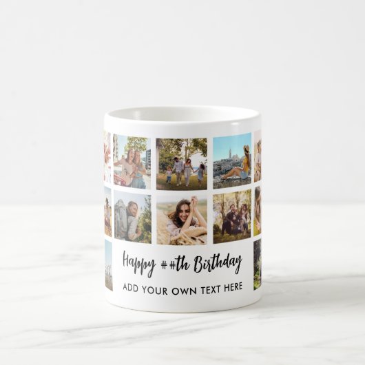 Personalized Birthday Photo Collage Mug (Centre)