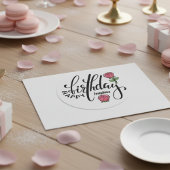 Personalized Birthday Pink Rose  Ronde Sticker