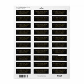 Personalized Black and Gold Name and Address on Etiket (Full Sheet)
