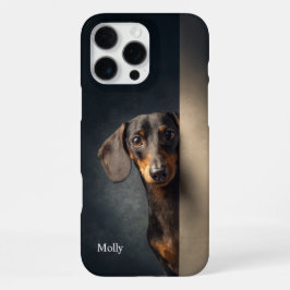 Personalized Black and Tan Dachshund iPhone 16 Pro Max Hoesje