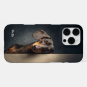 Personalized Black and Tan Dachshund iPhone Hoesje (Achterkant horizontaal)