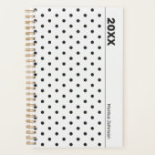 Personalized Black and White Polka Dot Planner (Devant)