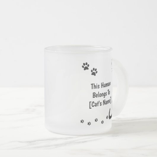 Personalized Black Cat Frosted Glass Mug (Devant droit)