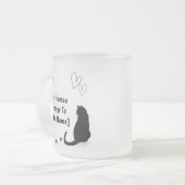 Personalized Black Cat Frosted Glass Mug (Devant gauche)