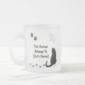 Personalized Black Cat Frosted Glass Mug (Gauche)
