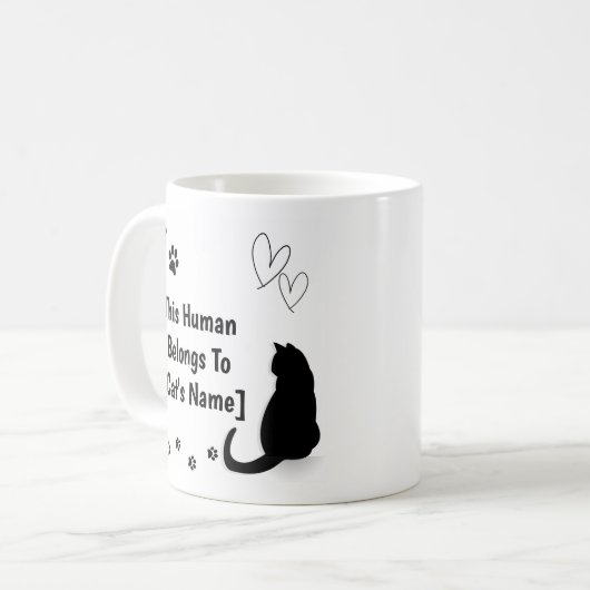 Personalized Black Cat Mug (Devant gauche)
