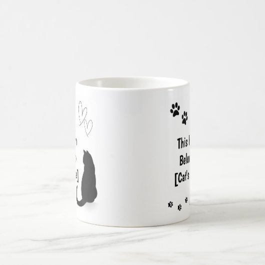 Personalized Black Cat Mug (Centre)