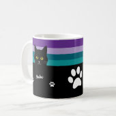 Personalized Black Cat Mug For Cat Moms And Dads (Devant gauche)