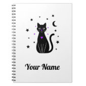 Personalized Black Cat Notebook Notitieboek (Voorkant)