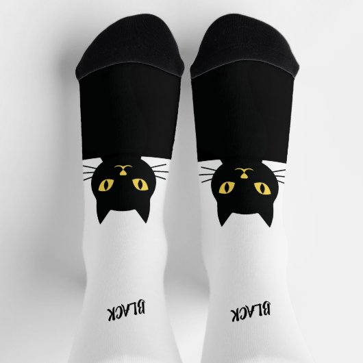 Personalized Black Cat Socks - Cat Lovers gift  Sokken (Top)