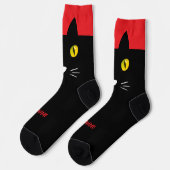 Personalized Black Cat Socks - Cats Custom Gift Sokken (Links)