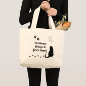 Personalized Black Cat Tote Bag (Devant (produit))