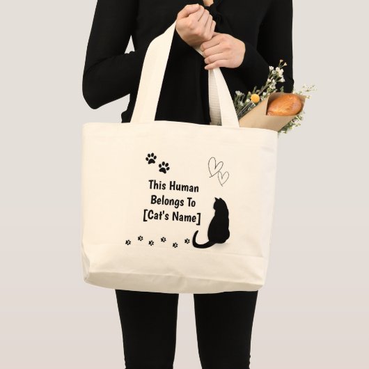 Personalized Black Cat Tote Bag (Devant (produit))