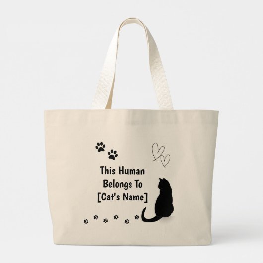 Personalized Black Cat Tote Bag (Dos)