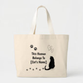 Personalized Black Cat Tote Bag (Devant)