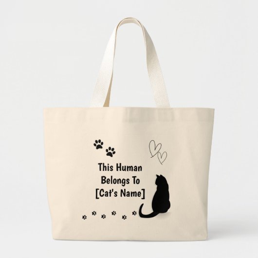 Personalized Black Cat Tote Bag (Devant)