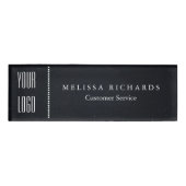 Personalized Black Chalkboard Small Name Badge (Devant)