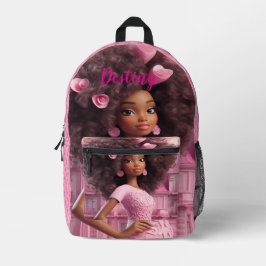 Personalized Black doll plaid Bedrukte Rugzak