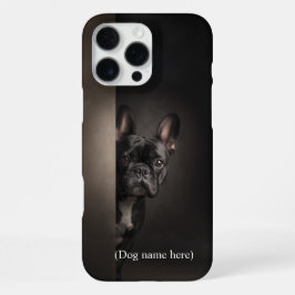Personalized Black Frenchie Portrait iPhone 16 Pro Max Hoesje