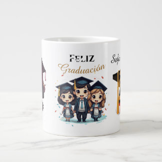 Personalized Black Gold Graduate Mug Extra Grote Beker