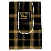 Personalized Black Gold Minimalist Gift Bag Medium Cadeauzakje (Achterkant)