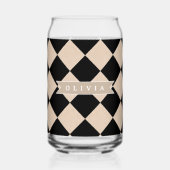 Personalized Black Harlequin Checkered Diamond (Verso)