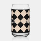 Personalized Black Harlequin Checkered Diamond (Gauche)