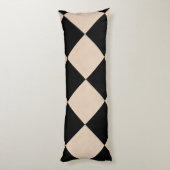 Personalized Black Harlequin Checkered Diamond Lichaamskussen (Achterkant (Verticaal))