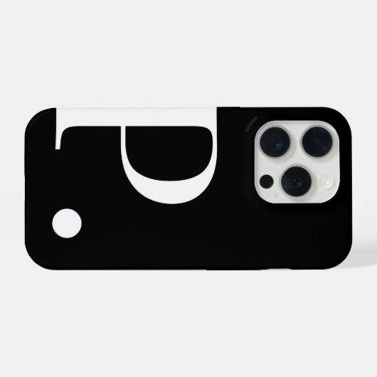 Personalized Black Initial Letter Phone Case (Verso Horizontal)