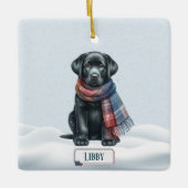 Personalized Black Labrador Retriever Ornament  (Voorkant)