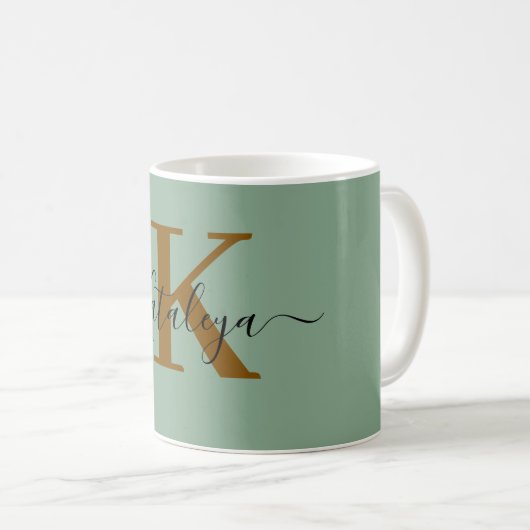 Personalized Black Monogram Coffee Mug with Name (Devant droit)