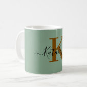 Personalized Black Monogram Coffee Mug with Name (Devant gauche)