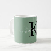 Personalized Black Monogram Coffee Mug with Name (Devant gauche)