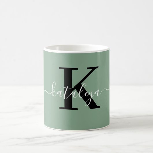 Personalized Black Monogram Coffee Mug with Name (Centre)
